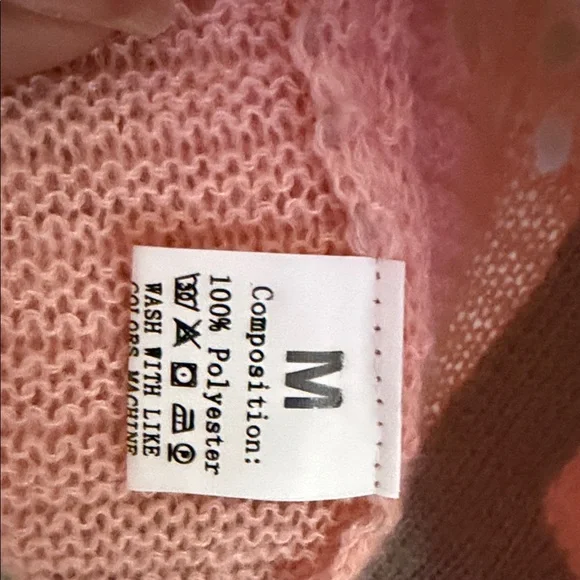 NWOT Pink Color block Striped Open-Front Cardigan - Picture 5 of 6